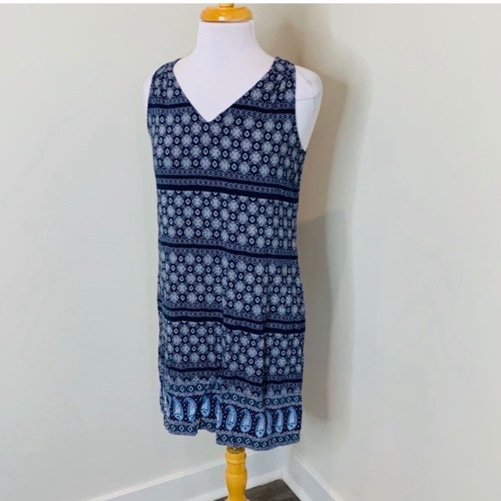 Old Navy size XS Blue Floral Paisley Dress Viscose flowy beach cover casual